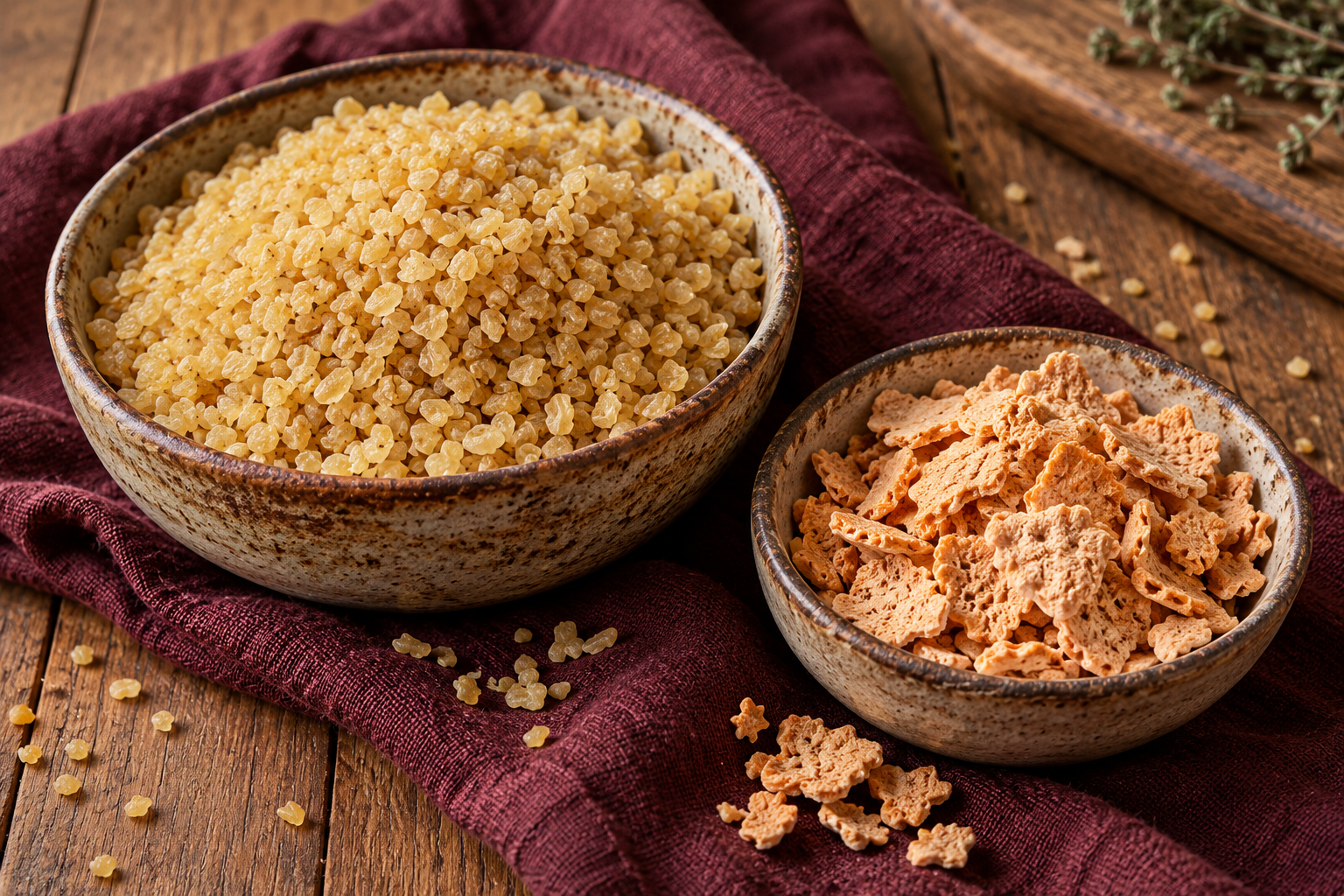 Bulgur ve tarhana ile yöresel sofra sunumu